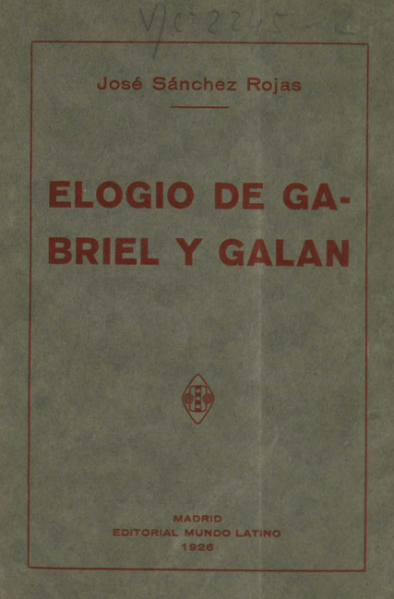 Elogio de José María Gabriel y Galán