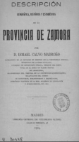 Descripción geográfica, histórica y estadística de la provincia de Zamora