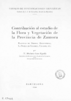Contribución al estudio de la flora y vegetación de la provincia de Zamora: plantas de Sierra Segundera, La Puebla de Sanabria, Calabor, etc.